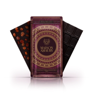 Tablette Chocolat Noir aux Raisins Secs