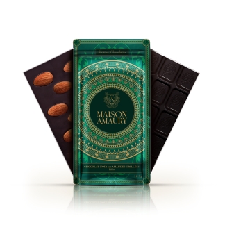 Tablette Chocolat Noir aux Amandes grillées