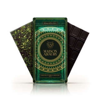 Tablette Chocolat Noir aux Feuilles de Menthe
