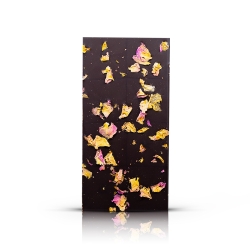 Dark Chocolate Tablet with Rose Petals