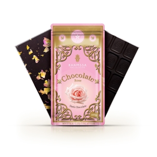 Tablette chocolat noir à la rose