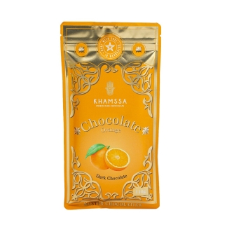 Dark chocolate bar with orange