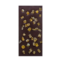 Dark chocolate bar with lemon and ginger